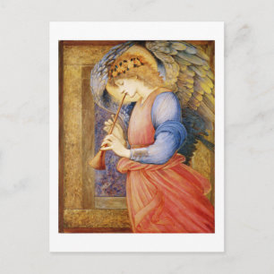 Postal Un ángel tocando un flageolet - Edward Burne-Jones