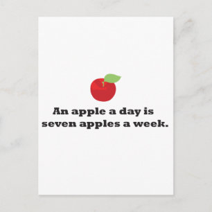 Postal Un Apple A Day es 7 manzanas por semana