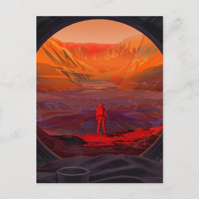 Postal Un astronauta en Marte (Anverso)