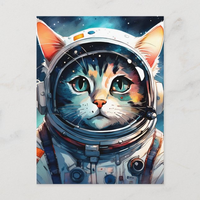 Postal Un astronauta gata de fantasía (Anverso)