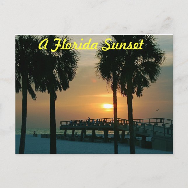 Postal Un atardecer en Florida (Anverso)