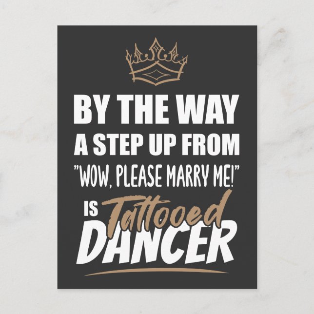 Postal Un bailarín de tatuajes es lo más atractivo. Regal (Anverso)