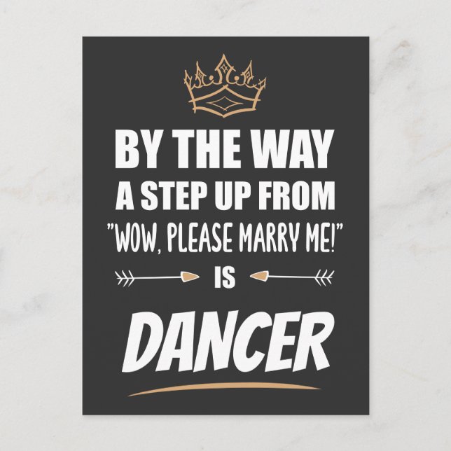 Postal Un Bailarín es lo Máximo en Atractivo. Regalo Dive (Anverso)