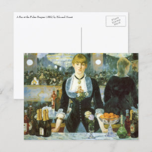 Postal Un bar en el Folies Bergere de Edouard Manet