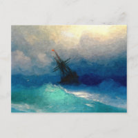 Un barco a vela en una tormenta