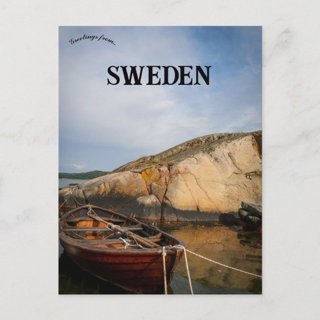 Postal Un barco en Knödestrand Suecia (Anverso)