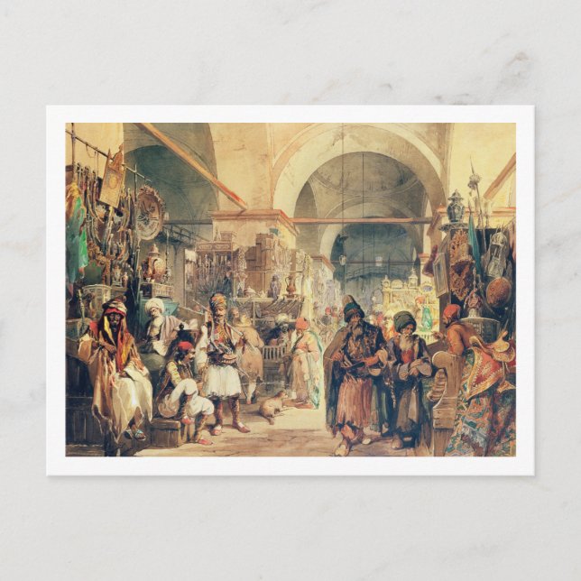 Postal Un bazar turco, 1854 (lápiz y con papel) (Anverso)
