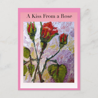 Postal Un beso de un Rosa