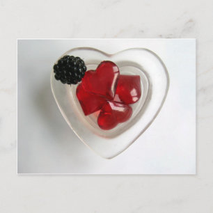 Postal Un bol de corazones y una Blackberry