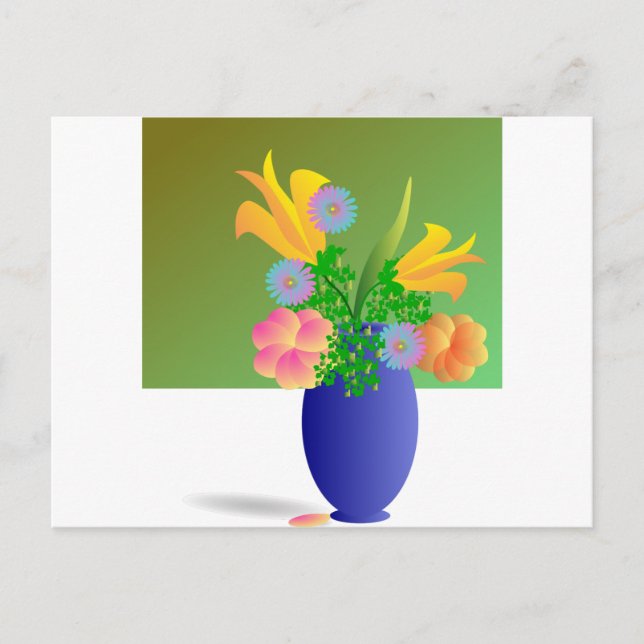 Postal Un Bouquet de flores de clipart (Anverso)