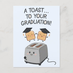 Postal Un brindis por tu graduación, divertidos familiare