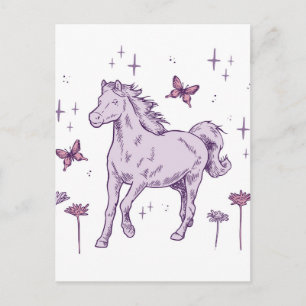 Postal Un caballo púrpura
