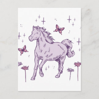Postal Un caballo púrpura