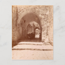 Postal Un callejón de adoquín en Jerusalén