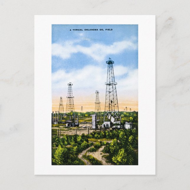 Postal Un campo petrolero típico de Oklahoma (Anverso)
