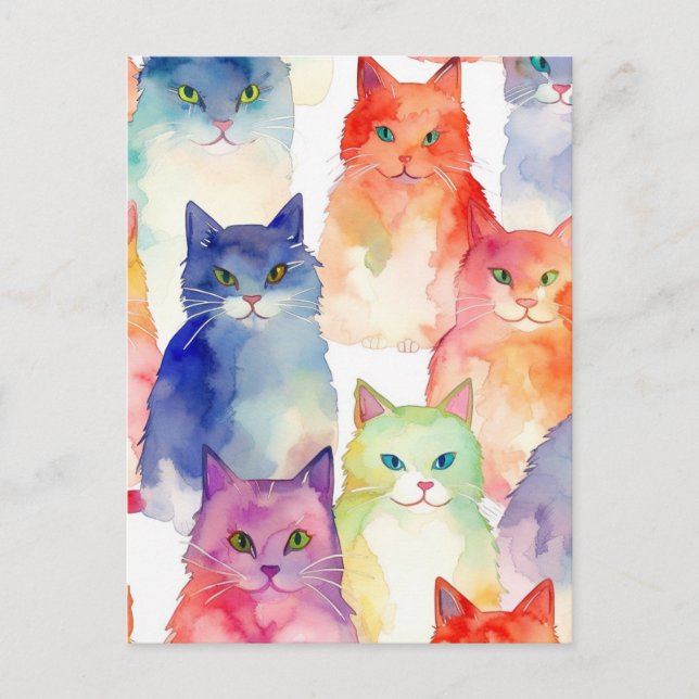 Postal Un caos de gatos (Anverso)