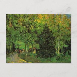 Postal Un carril en el jardín público de Arles por van Go