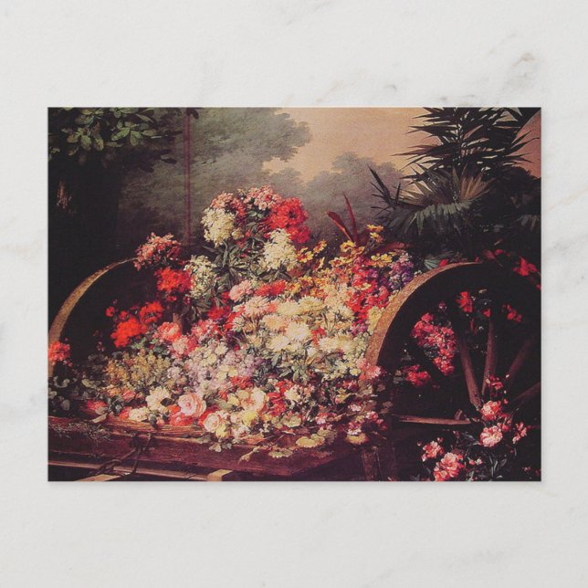 Postal Un carro de flores (Anverso)