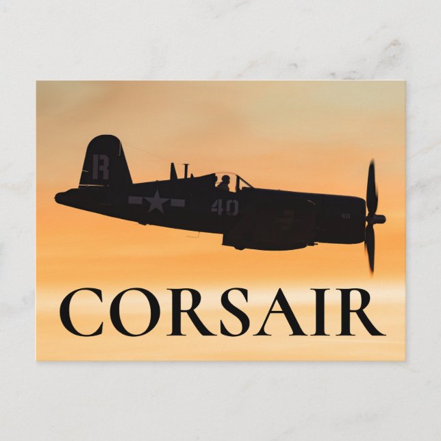 Postal Un caza Vought F4U Corsair (Anverso)