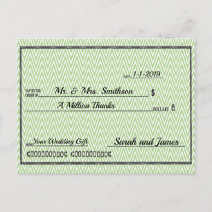 Postal Un cheque de agradecimiento de un millón