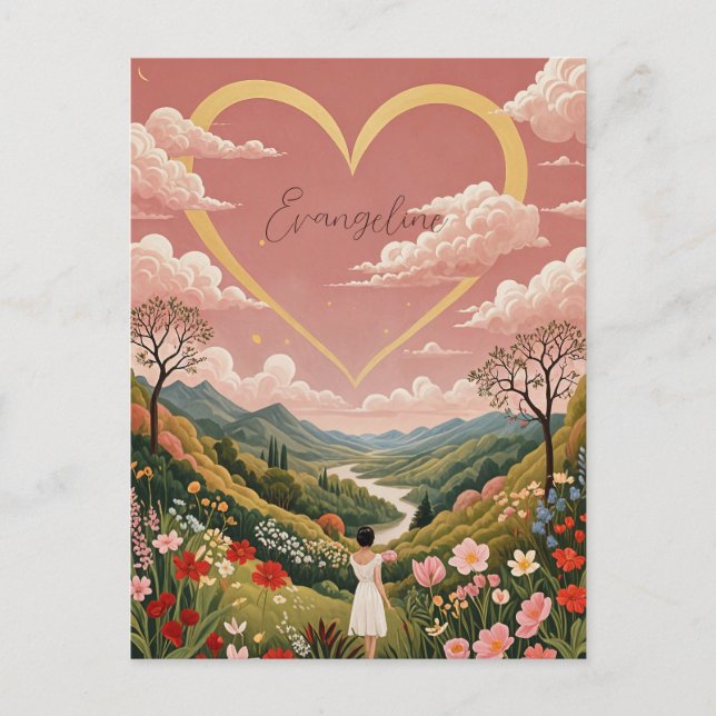 Postal Un Chica con una mirada sentida y personalizada (Anverso)
