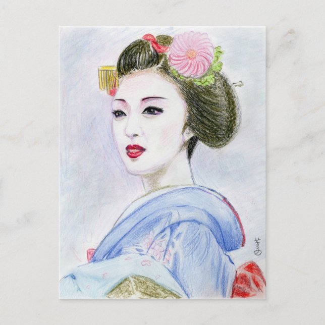 Postal Un CHICA de MAIKO (Anverso)
