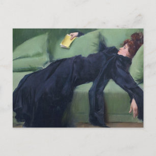 Postal Un Chica decente - Ramon Casas