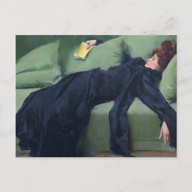 Postal Un Chica decente - Ramon Casas (Anverso)