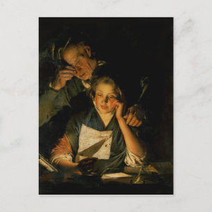 Postal Un Chica leyendo una carta