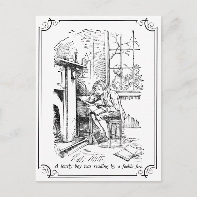 Postal Un chico solitario (Anverso)