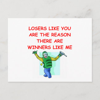 Postal un chiste divertido de ganadores y perdedores