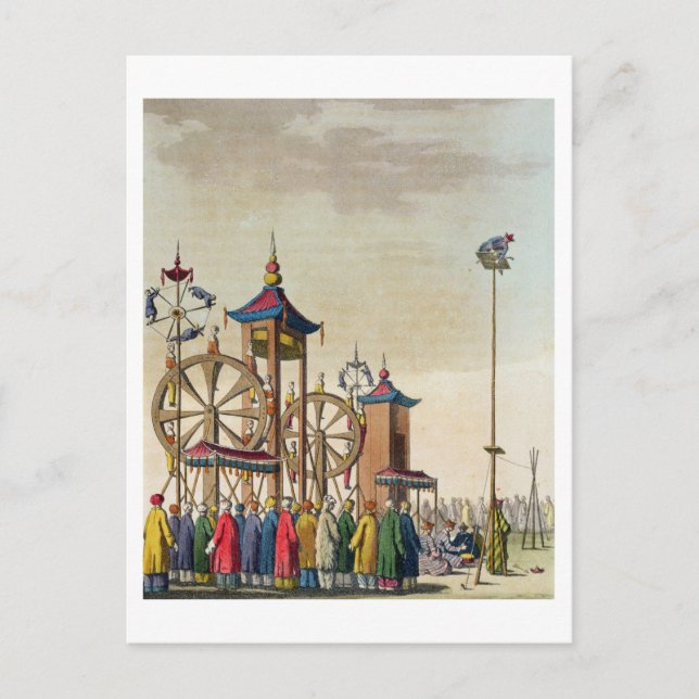 Postal Un circo chino, ilustracion de 'Le Costume An (Anverso)