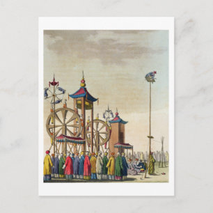 Postal Un circo chino, ilustracion de 'Le Costume An