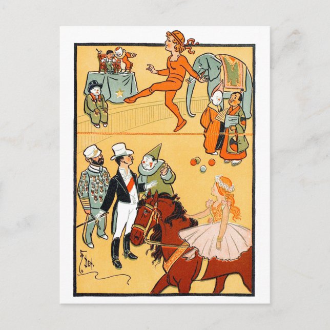 Postal Un circo de anillo: El Ringmaster y la tripulación (Anverso)