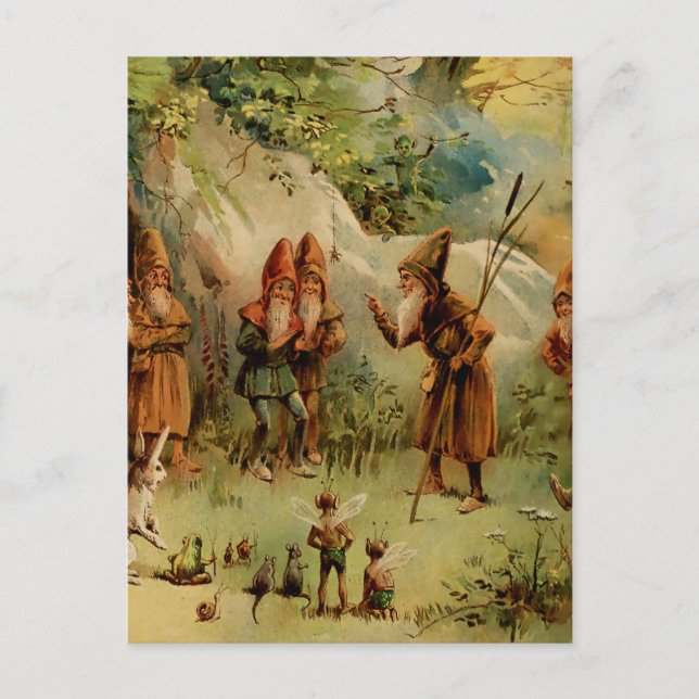 Postal “Un Consejo de Gnomos” de E S Hardy (Anverso)