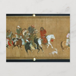 Postal Un convoy de mongoles, chinos, siglo XIV