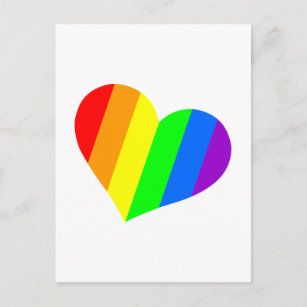 Postal Un corazón en colores arcoiris