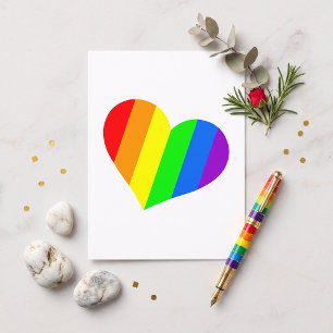 Postal Un corazón en colores de arcoíris