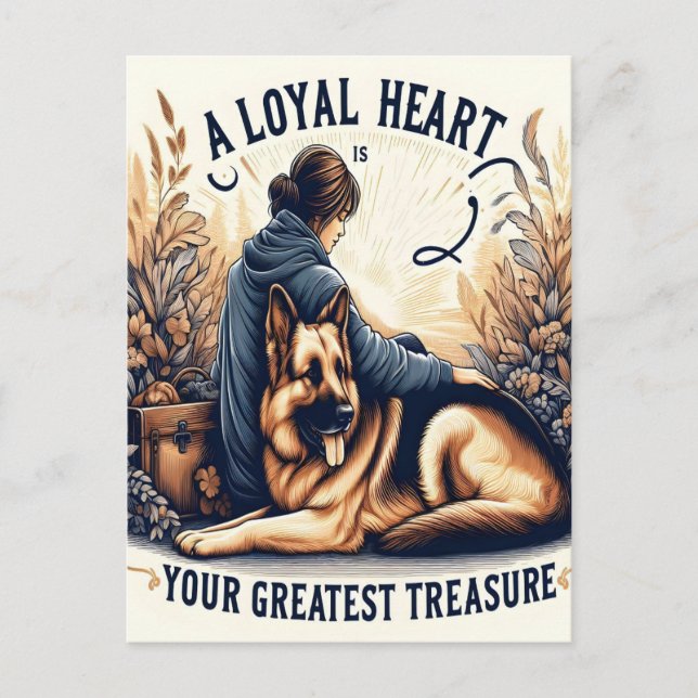 Postal Un corazón leal y un amigo fiel (Anverso)