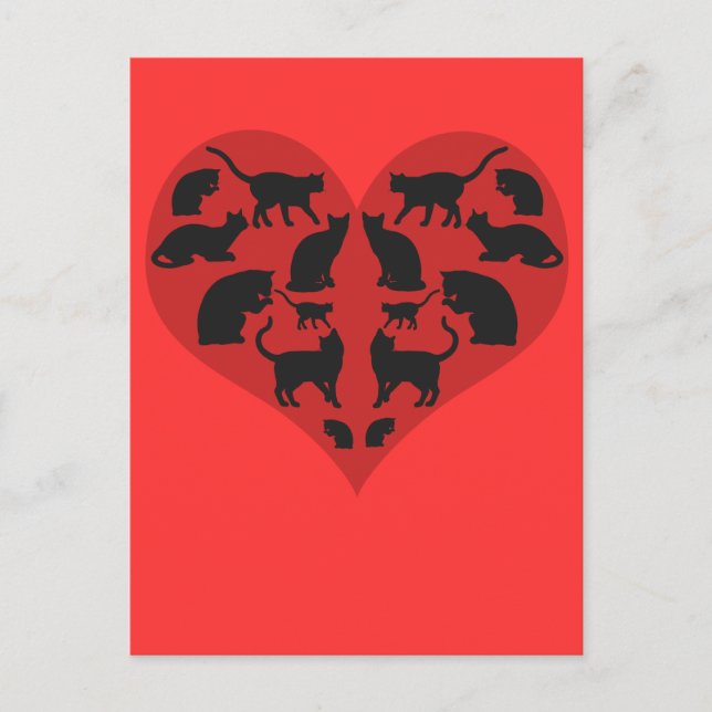 Postal Un Corazón Para Los Gatos (Anverso)