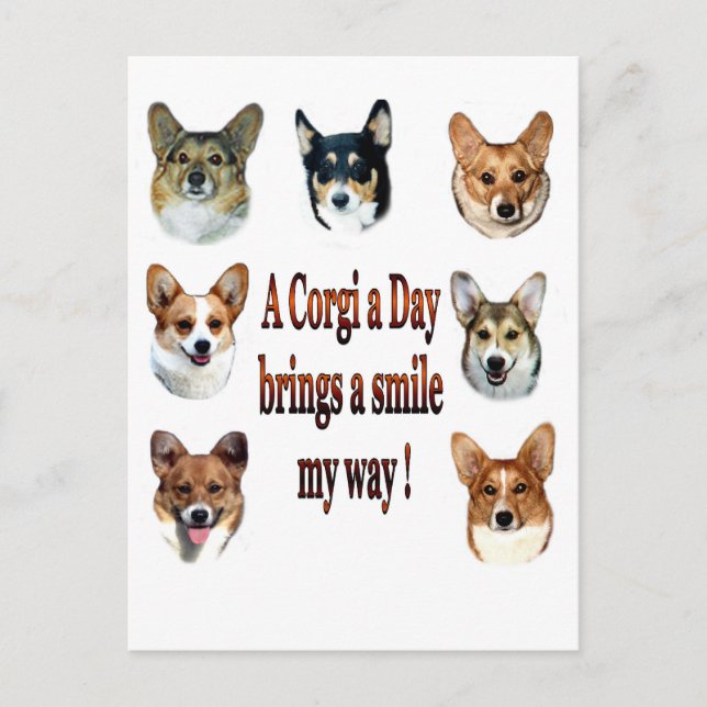 Postal Un Corgi al día trae una sonrisa 7 (Anverso)