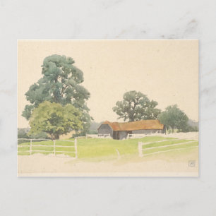 Postal Un corral de campo de Bedfordshire (siglo XIX)