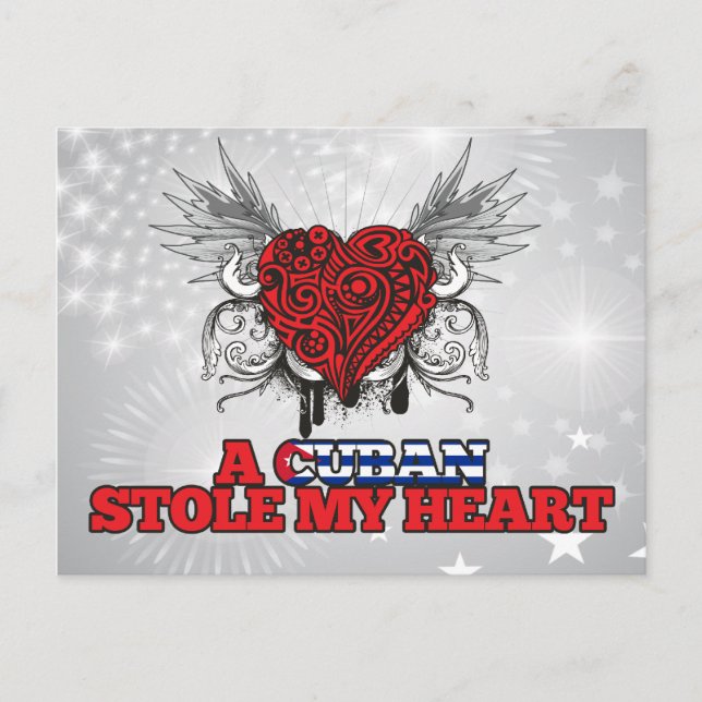 Postal Un Cubano Robó mi Corazón (Anverso)