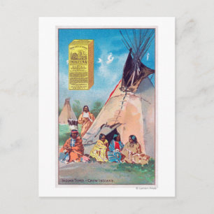 Postal Un cuervo indio, anuncio de producto de Maizena