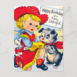 Postal Un cumpleaños de lechuza y cachorro