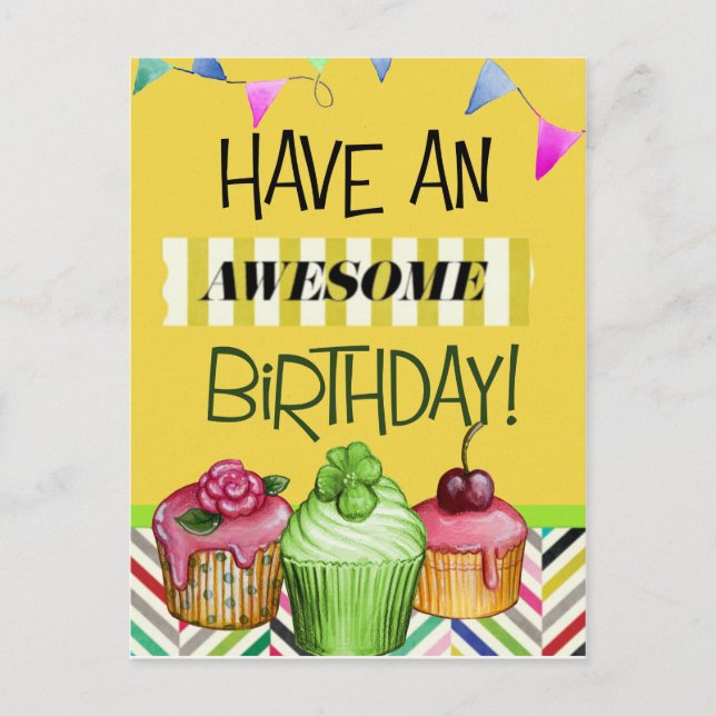 Postal Un cumpleaños maravilloso (Anverso)