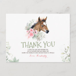 Postal Un cumpleaños pequeño de caballos gracias