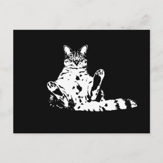 Postal Un curioso gato gruñón con patas