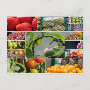 Postal Un delicioso saludo de frutas no sólo para vegetar