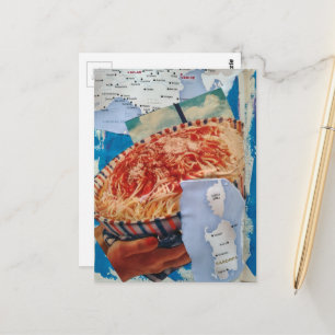 Postal un Delicioso Tazón de Espaguetis y Collage de Ital